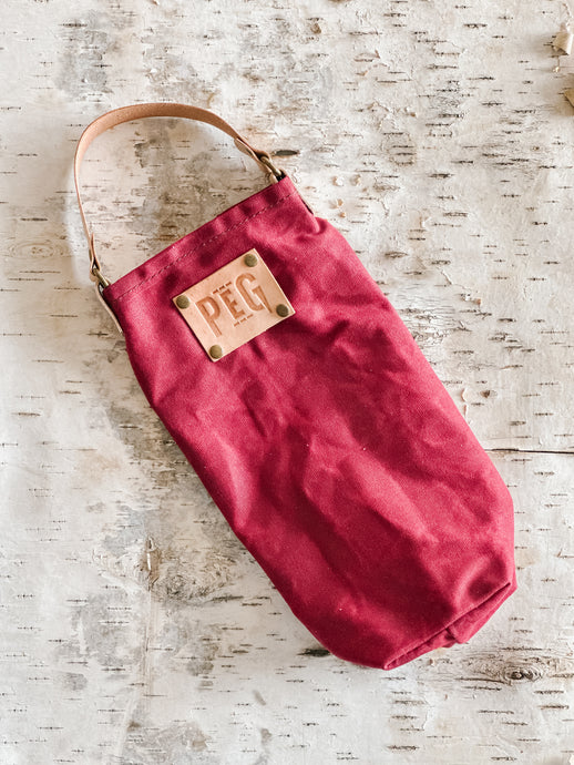 PEG WINE TOTE - CRANBERRY