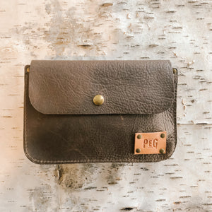 PEG Chocolate Brown Belt Clutch