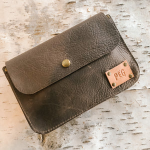 PEG Chocolate Brown Belt Clutch