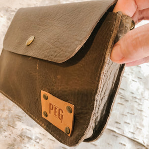 PEG Chocolate Brown Belt Clutch